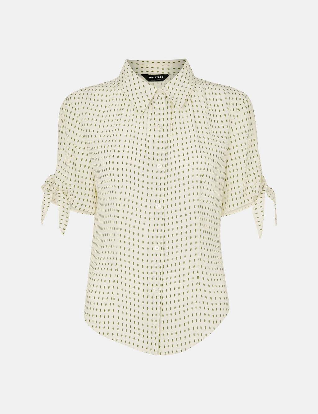 Polka Dot Collared Tie Sleeve Shirt 2 of 4