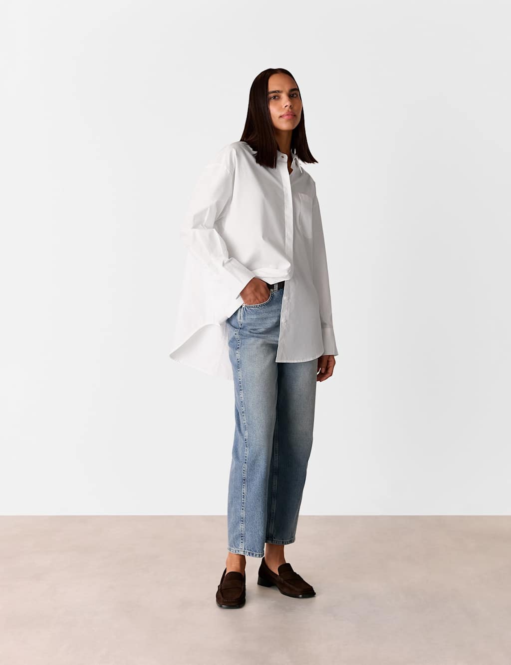 Pure Cotton Collared Oversized Shirt 4 of 4