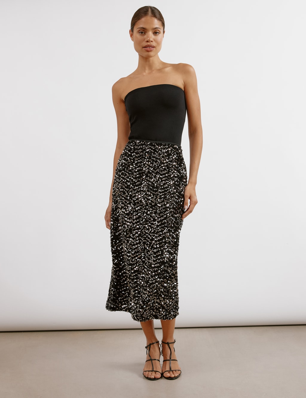 Velvet Sequin Maxi Pencil Skirt | Albaray | M&S