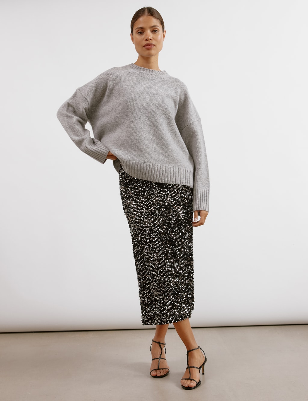 Velvet Sequin Maxi Pencil Skirt | Albaray | M&S