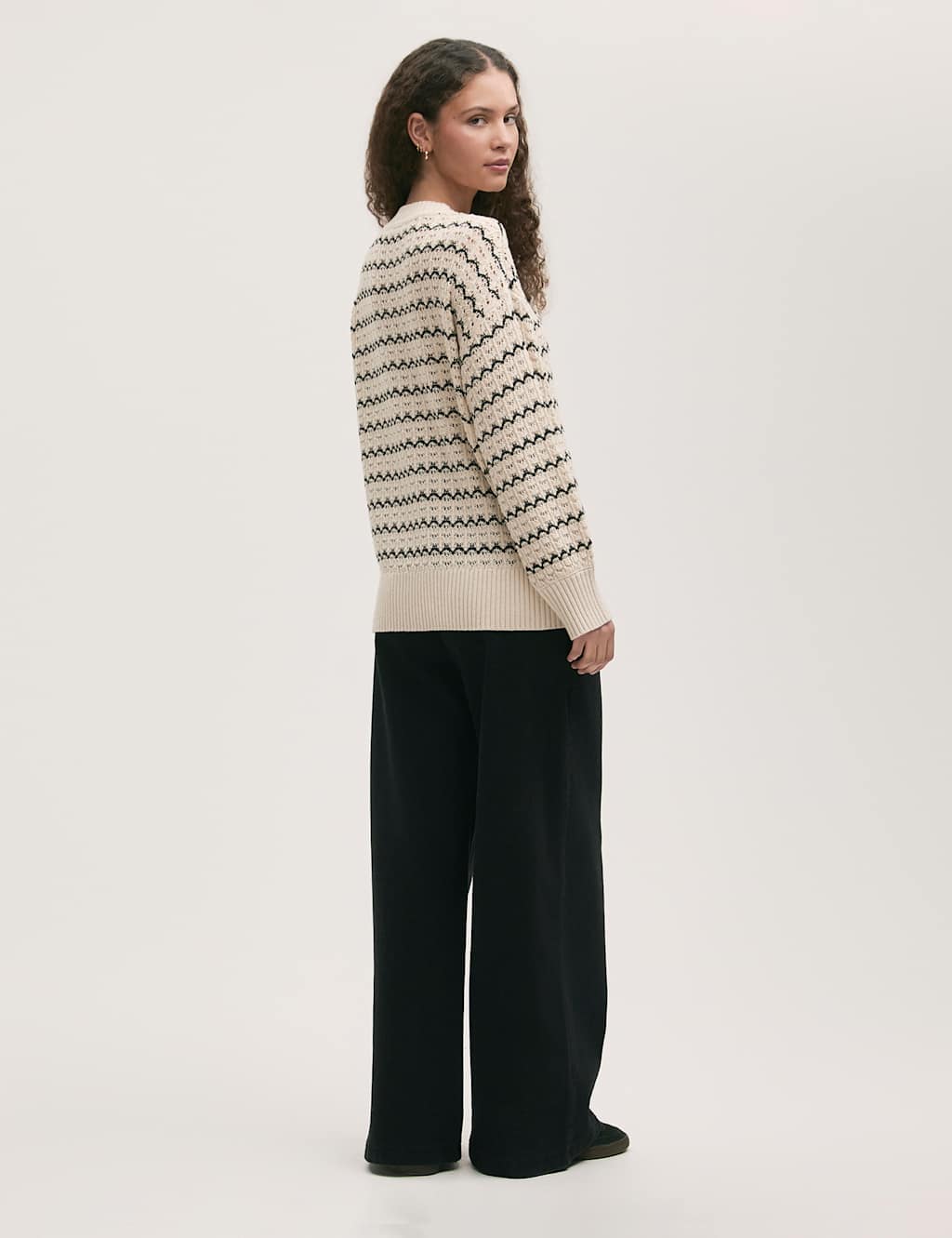 Cotton Rich Striped Crew Neck Jumper 4 of 4