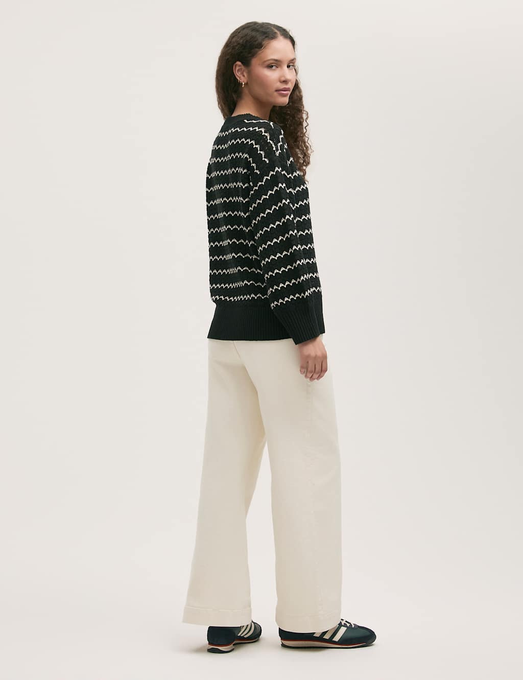 Cotton Rich Striped Crew Neck Jumper 3 of 4