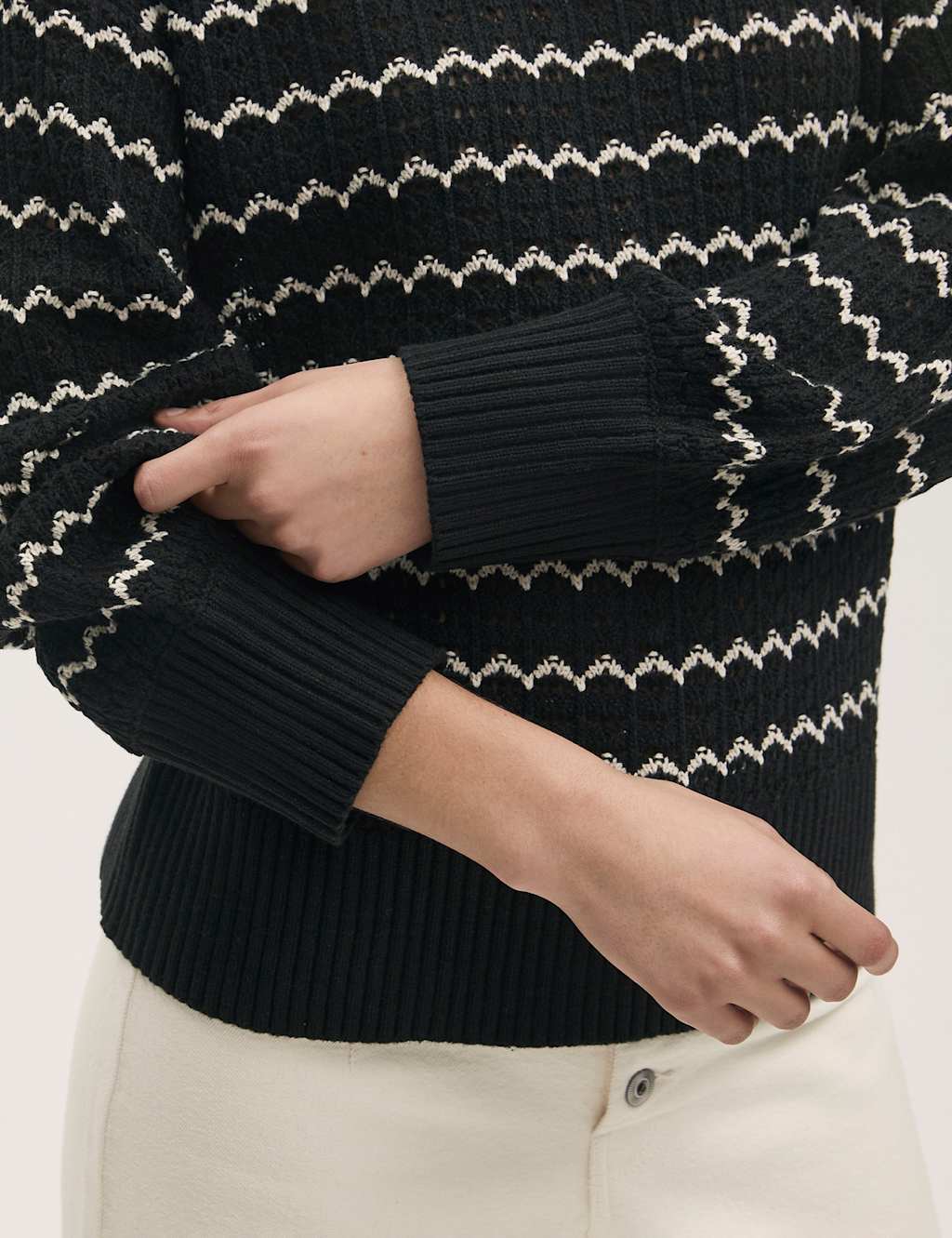 Cotton Rich Striped Crew Neck Jumper 4 of 4
