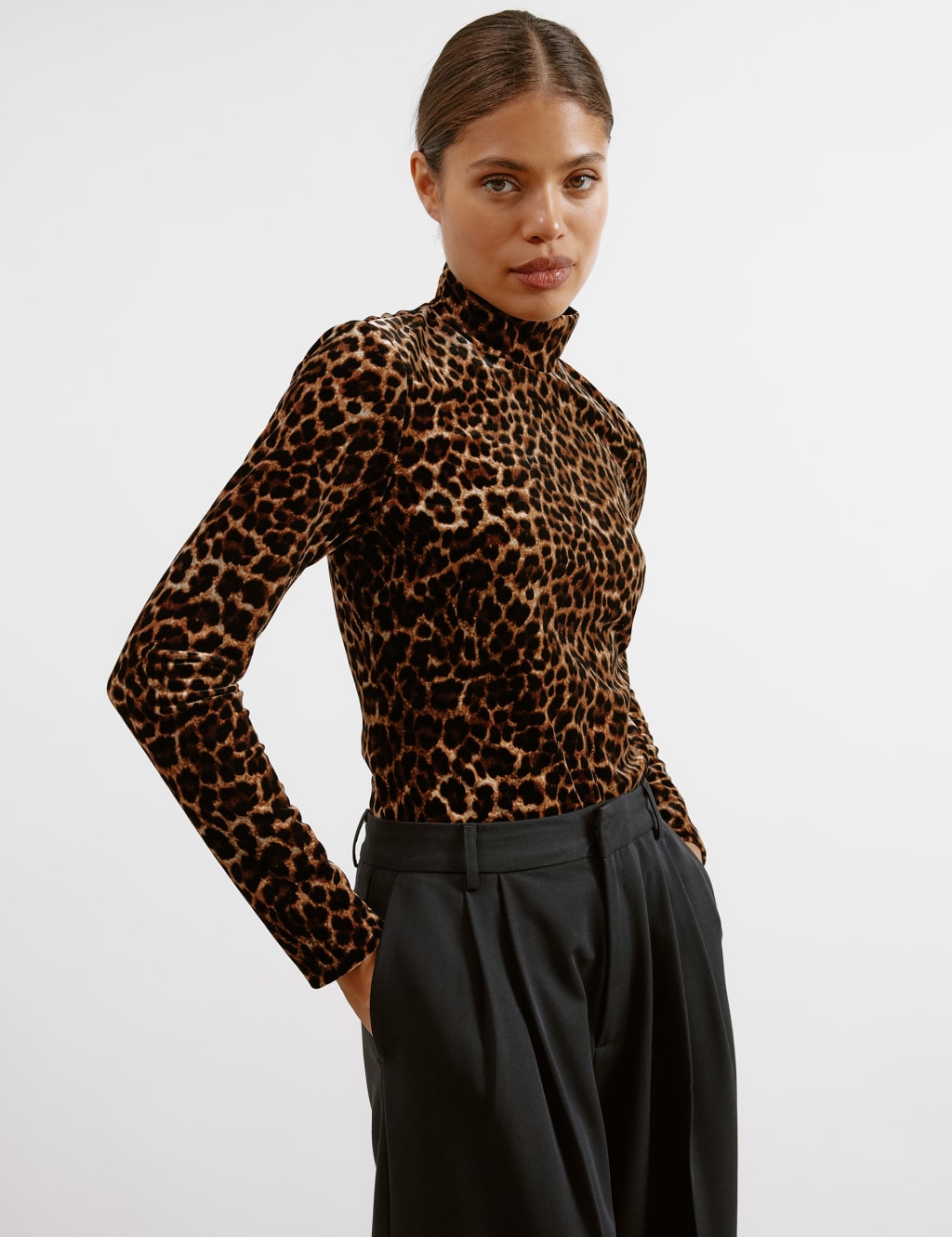 Velvet Animal Print Top | Albaray | M&S
