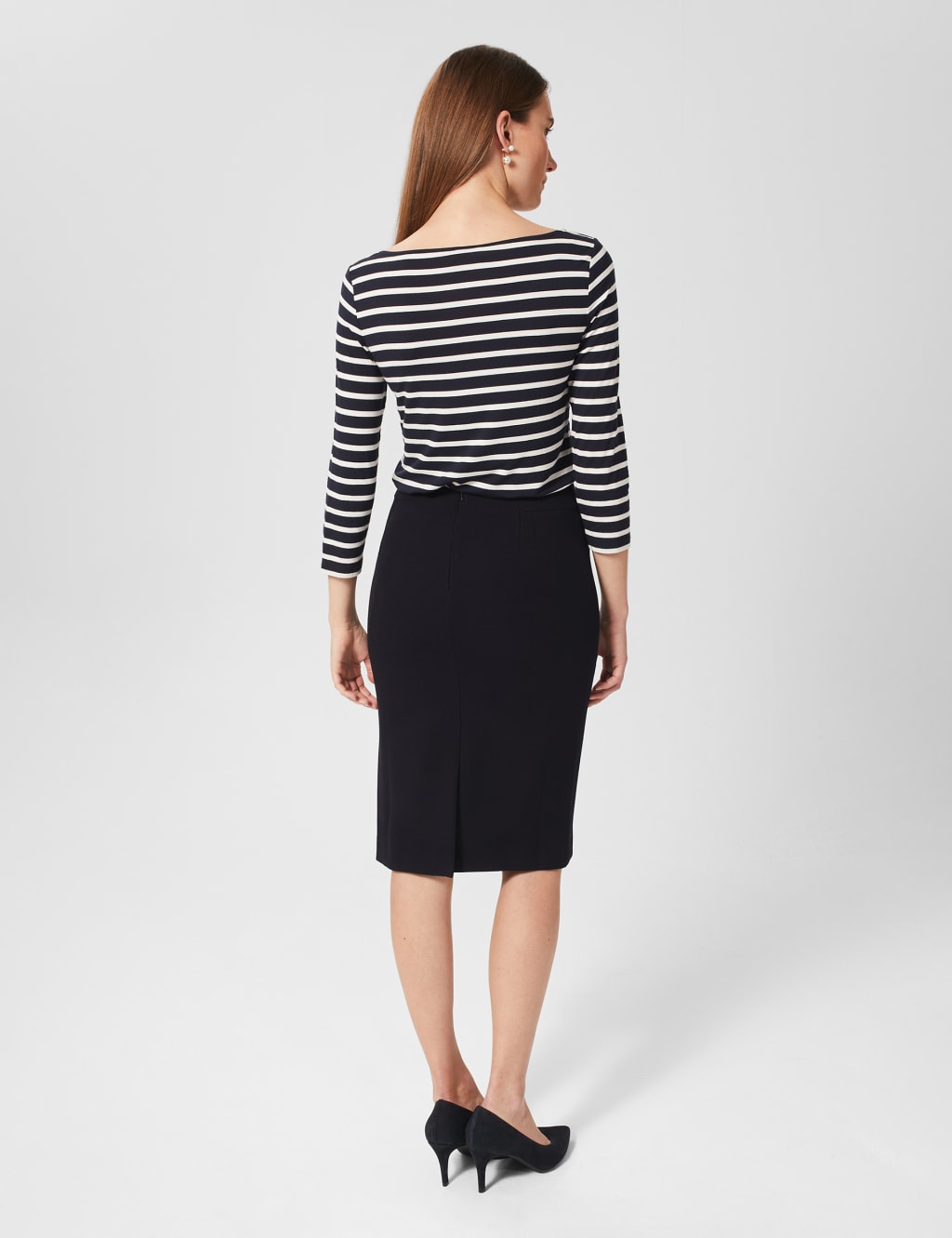 Hobbs navy pencil skirt discount