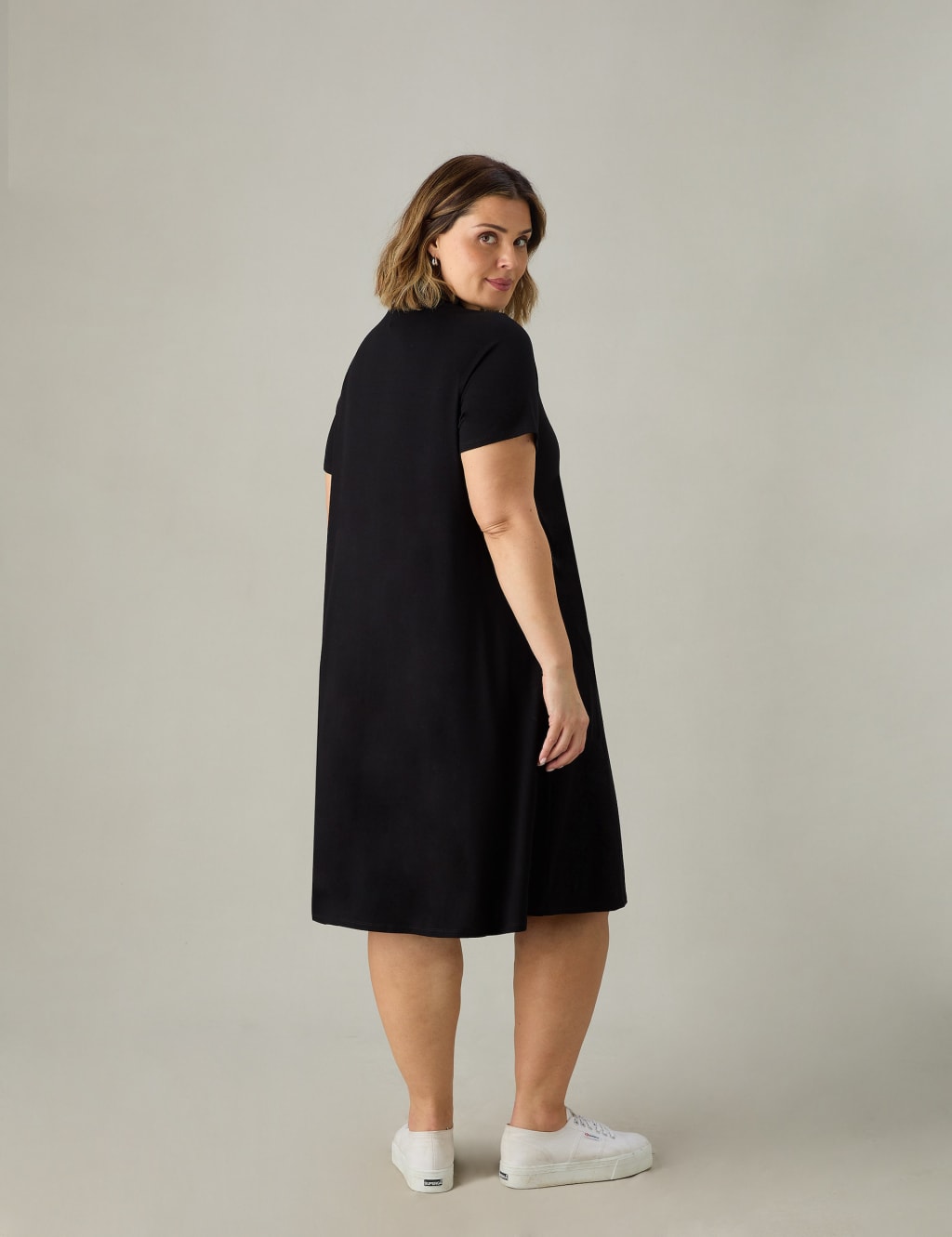 Black knee length shirt dress hot sale
