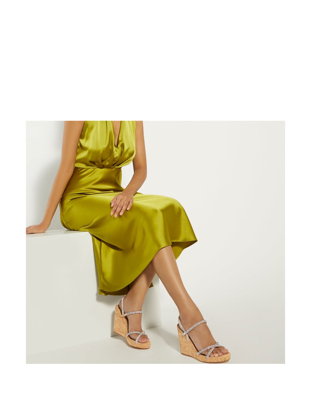 Cork Embellished Wedge Sandals 3 of 5