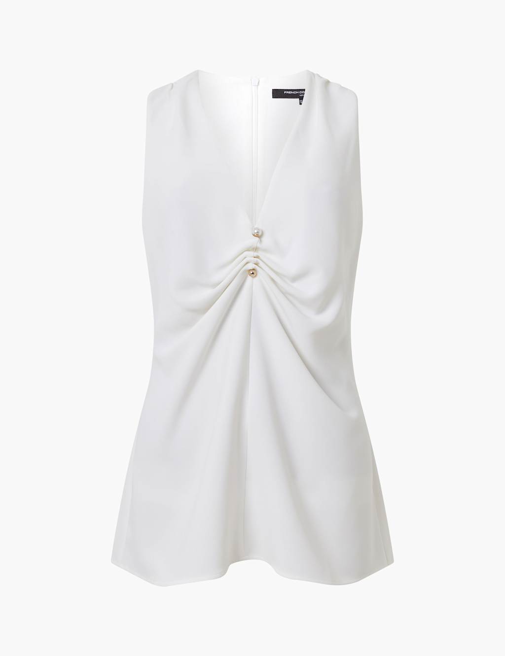 V-Neck Ruched Pin Trim Longline Vest Top 2 of 3