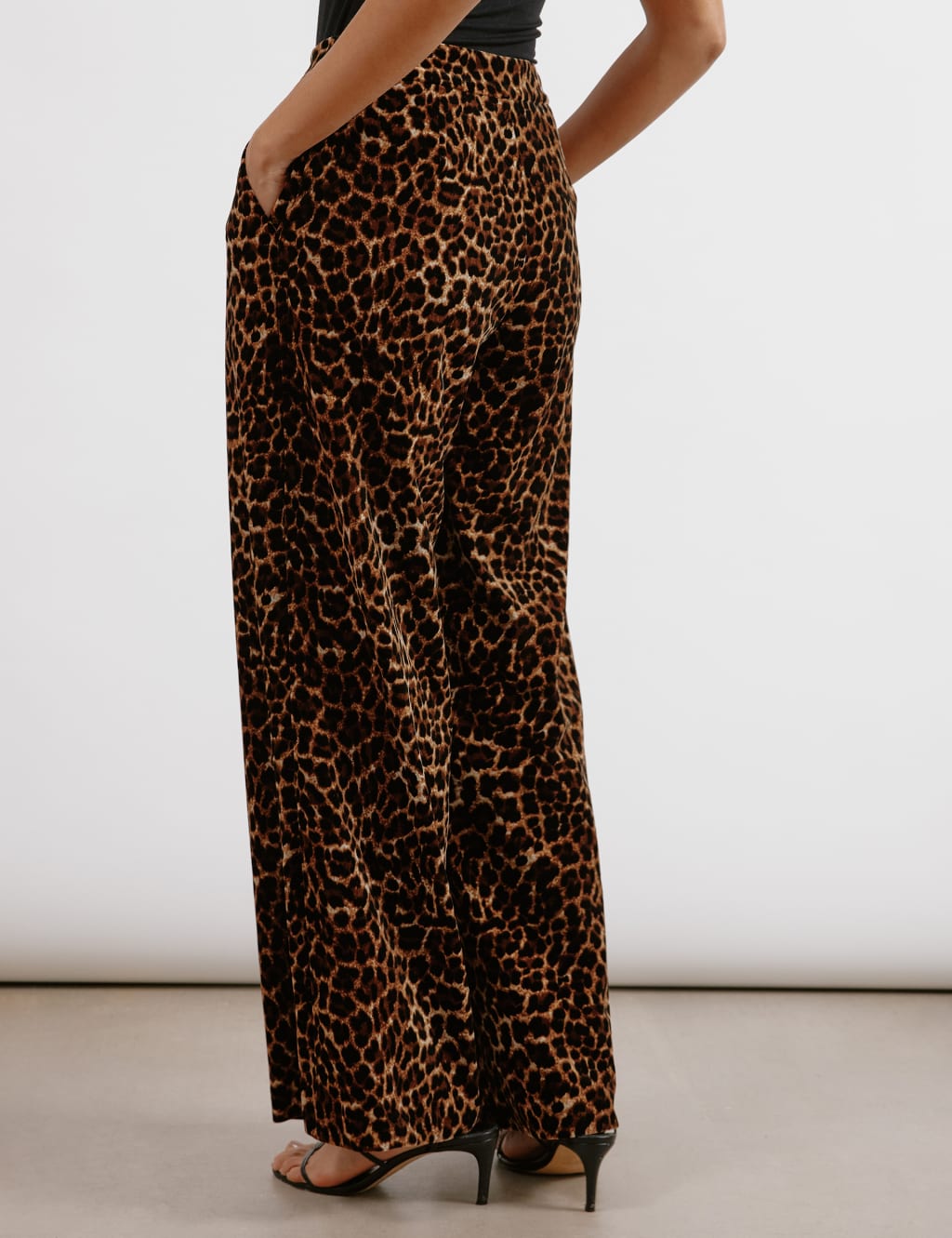 Velvet Animal Print Wide Leg Trousers 4 of 6