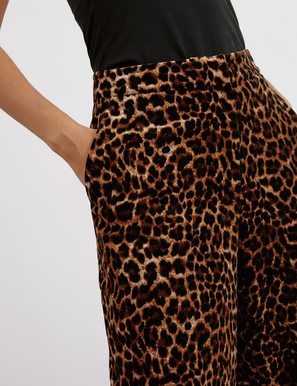 Velvet Animal Print Wide Leg Trousers 5 of 6