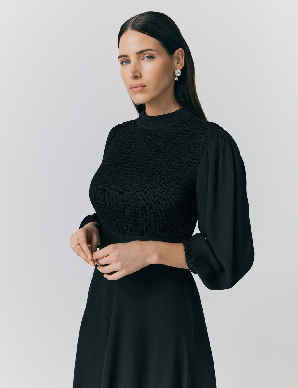 Crepe Crew Neck Midaxi Tea Dress 3 of 4