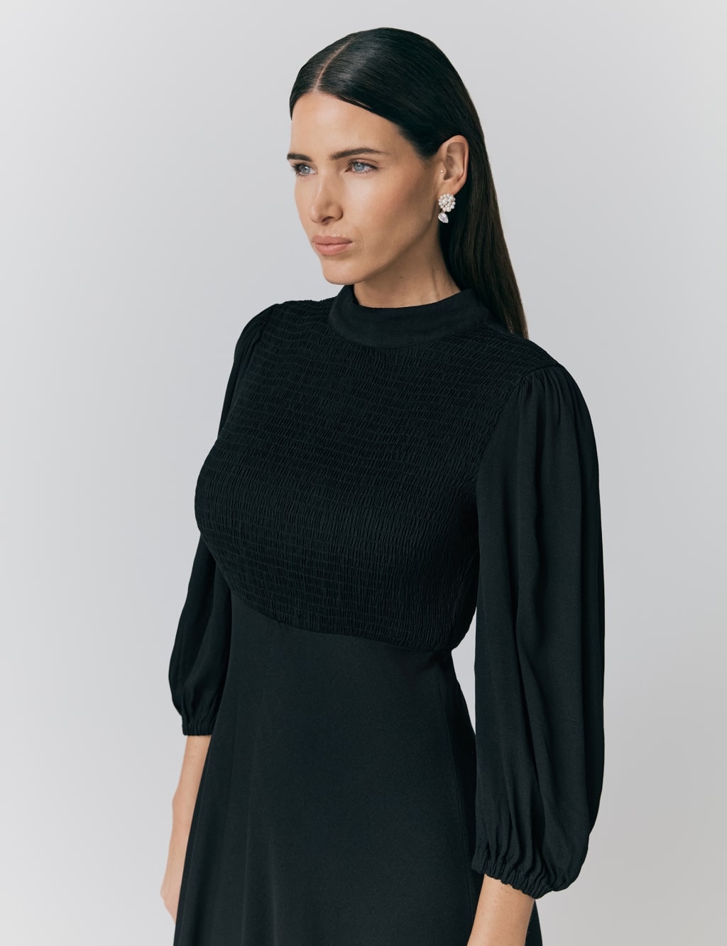 Crepe Crew Neck Midaxi Tea Dress 4 of 4