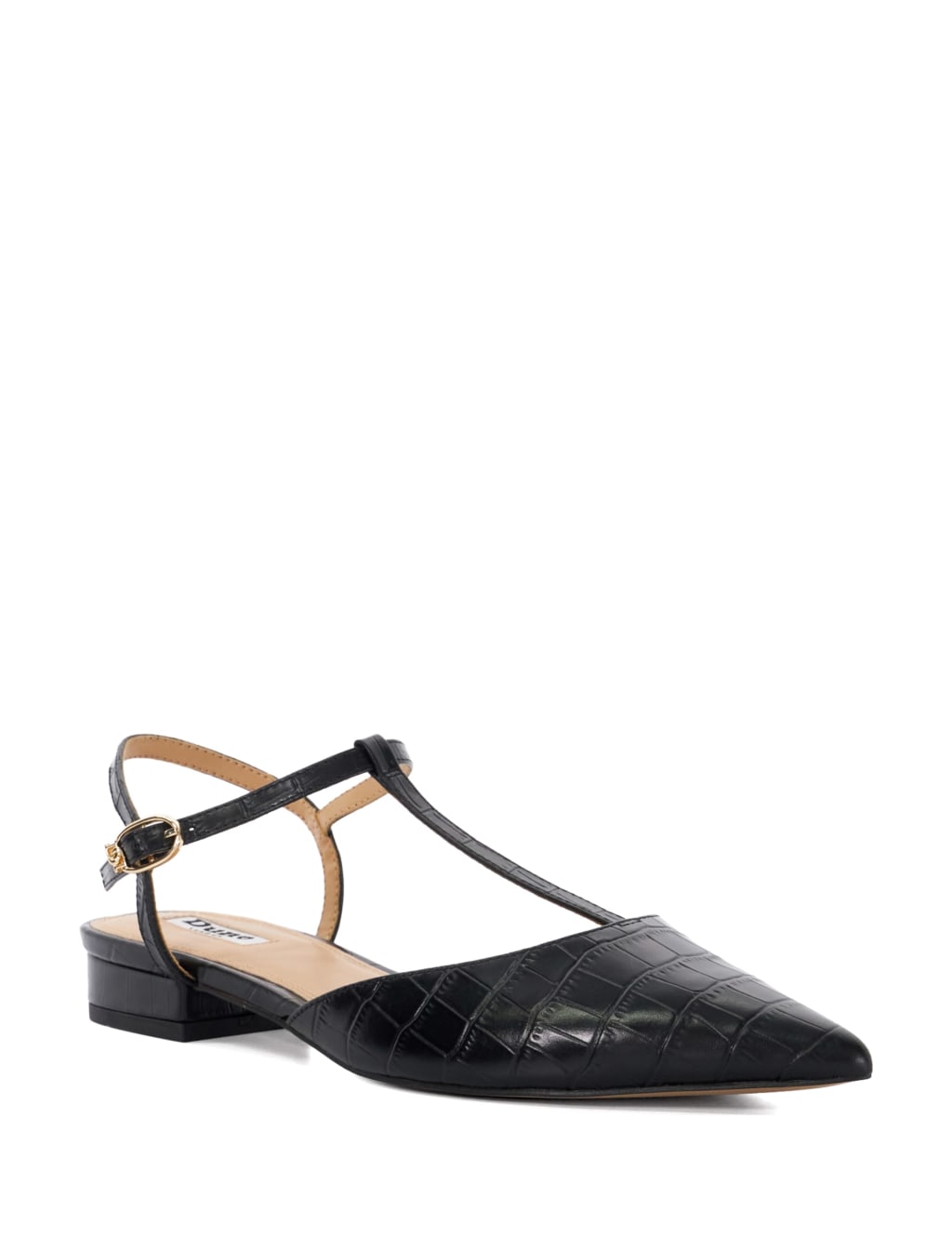 Leather Ankle Strap Flat Pointed Shoes Dune London M S