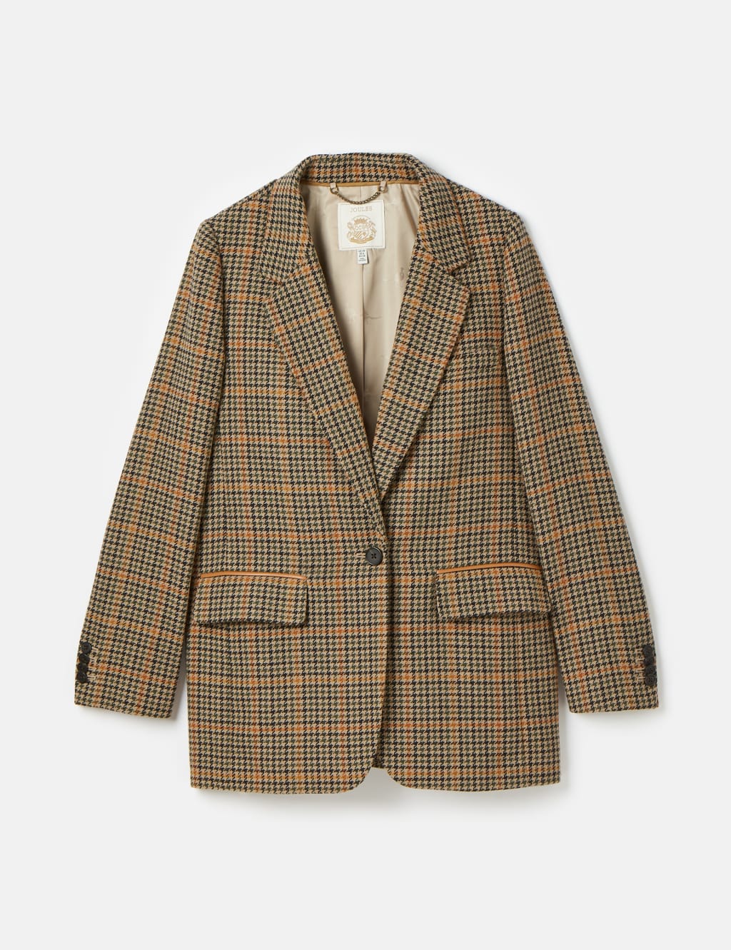 Checked Longline Blazer with Wool