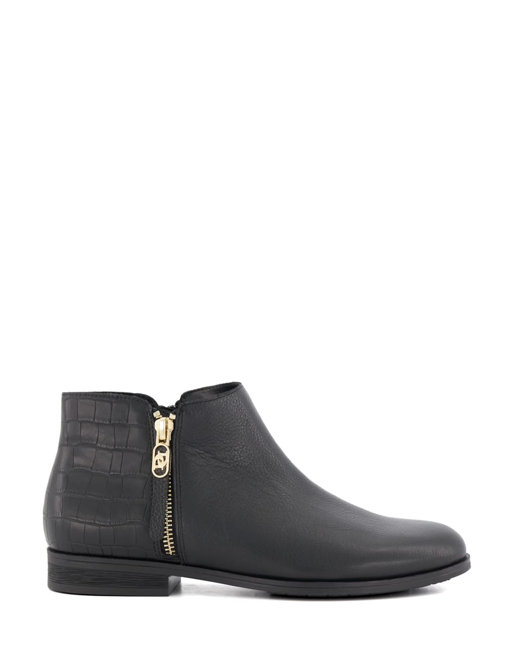 Leather Croc Flat Ankle Boots Dune London M S