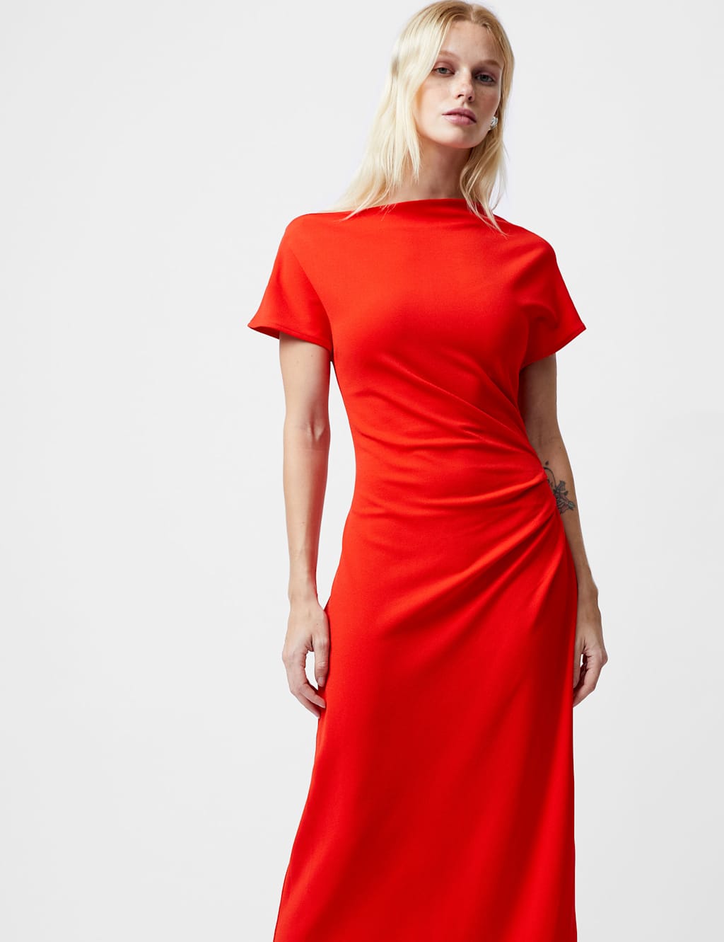 Slash Neck Midi Column Dress 3 of 3