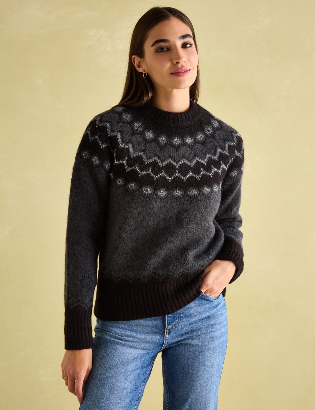 Fair Isle Crew Neck Jumper with Wool 4 of 7