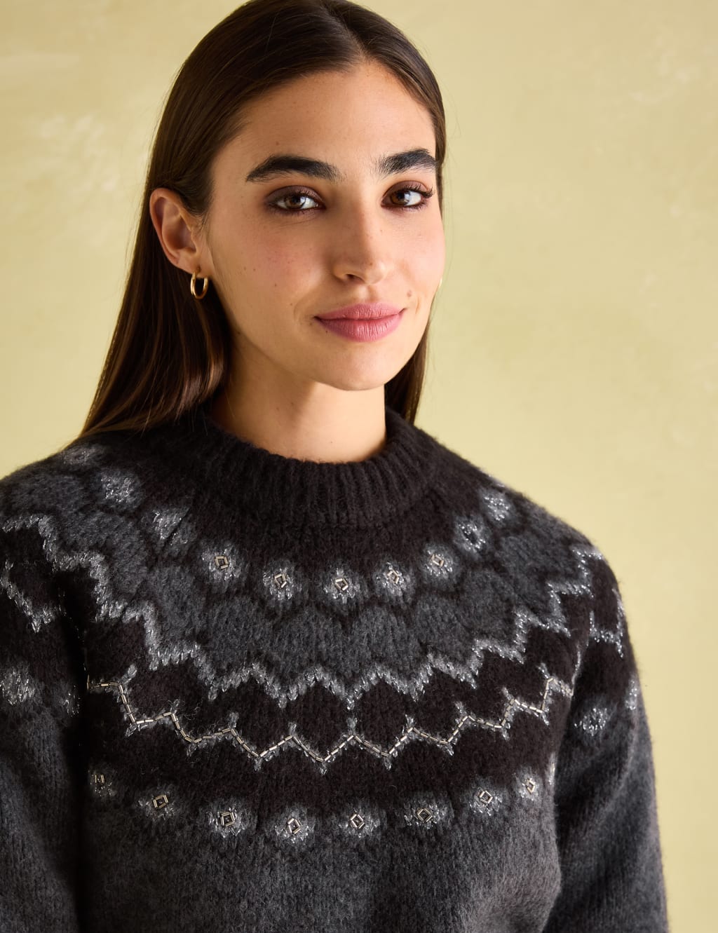 Fair Isle Crew Neck Jumper with Wool 6 of 7