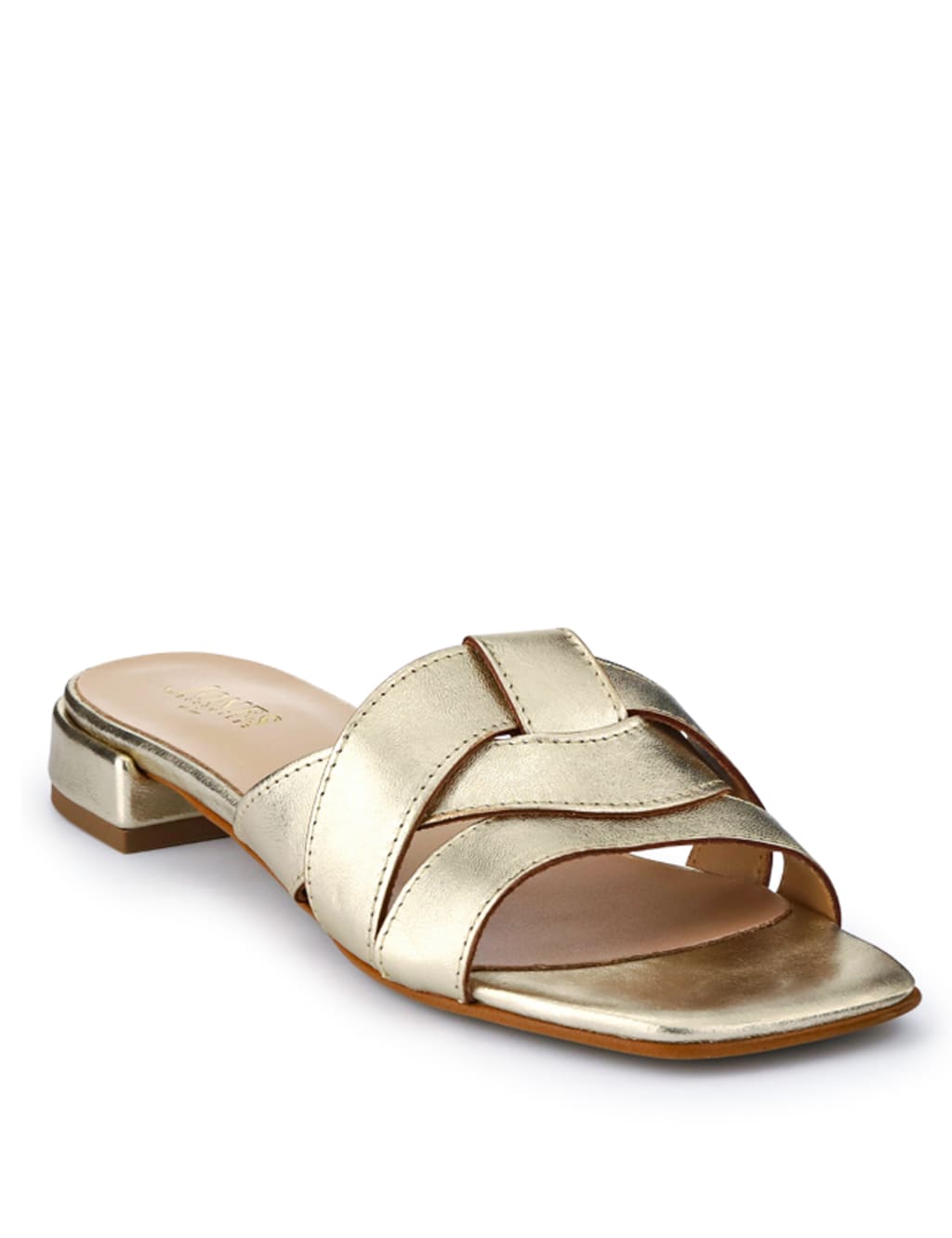 Leather Metallic Block Heel Mules 5 of 6