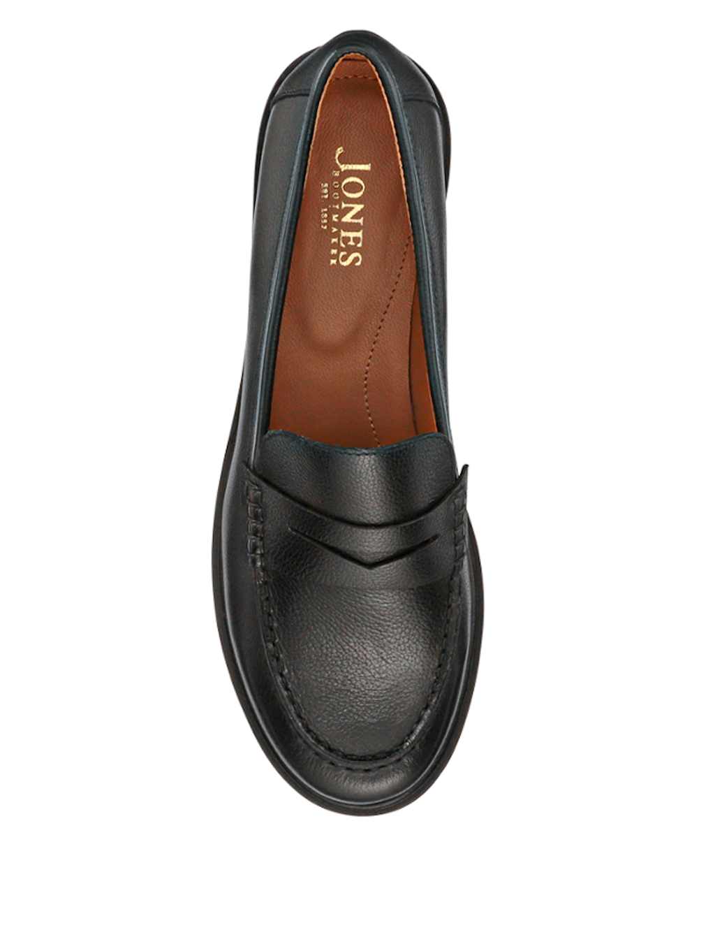 Wide Fit Leather Block Heel Loafers 4 of 7