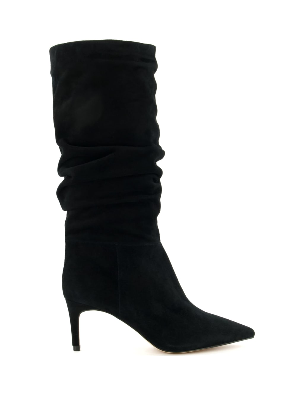 Black suede stiletto boots sales
