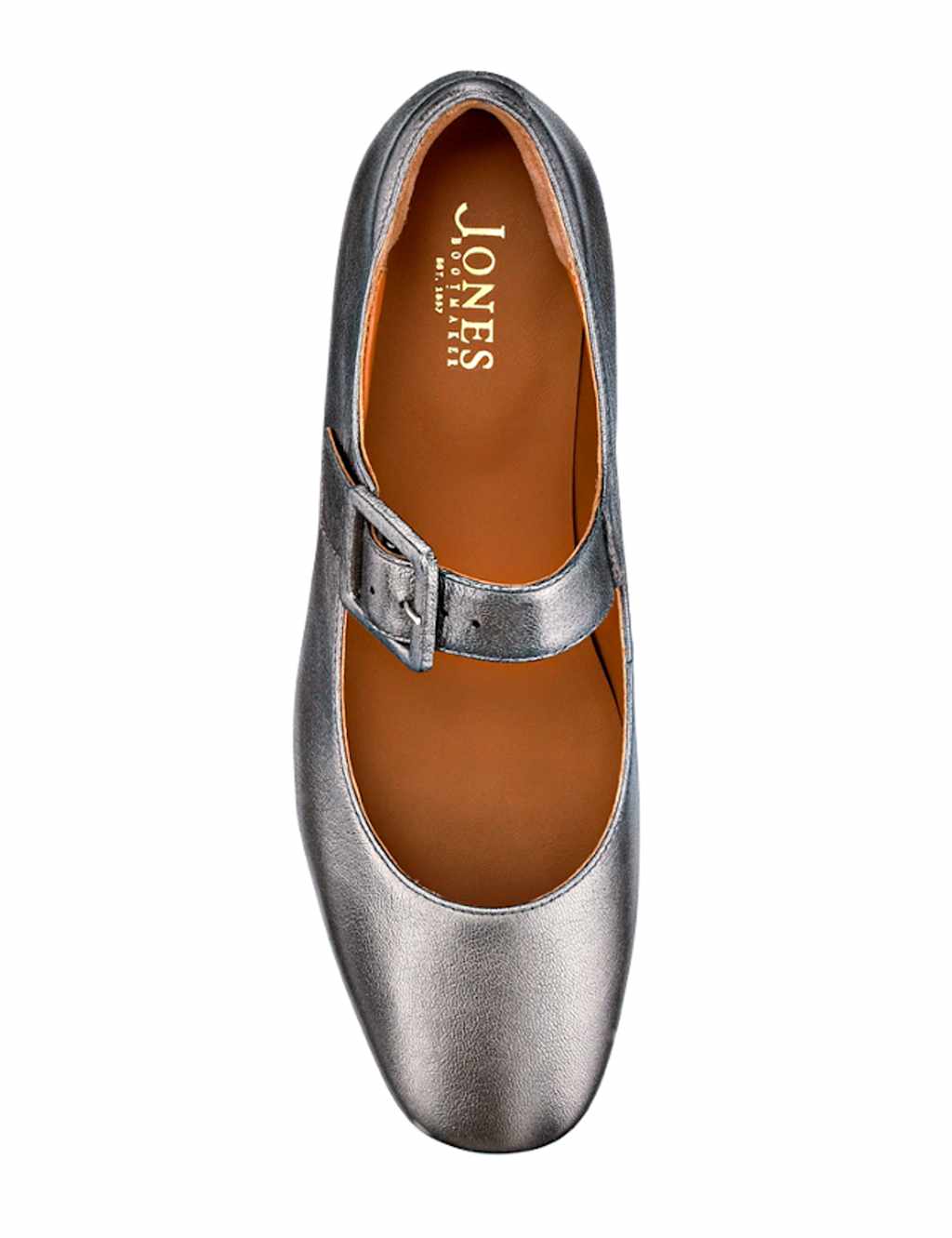 Leather Metallic Buckle Block Heel Mary Jane Shoes 4 of 7