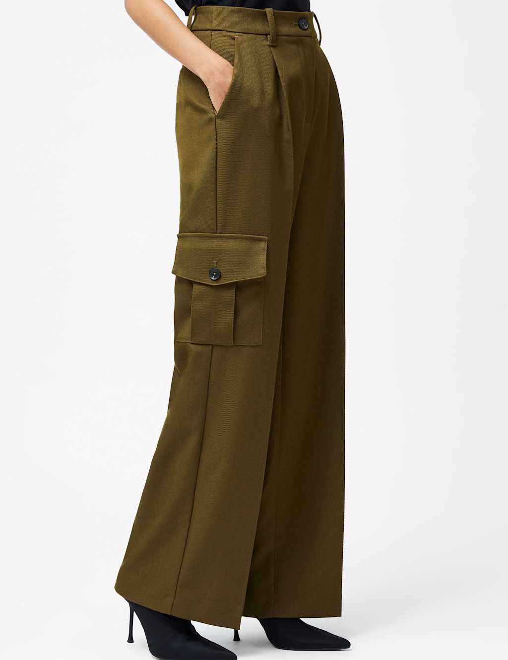 Twill Cargo Wide Leg Trousers 3 of 3