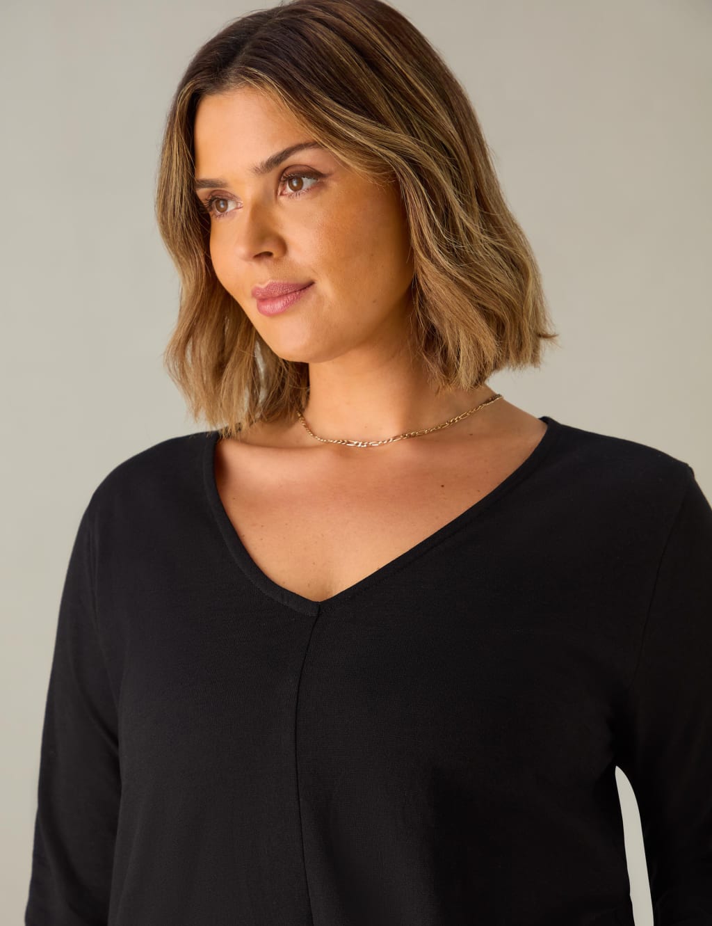 Pure Cotton V-neck T-Shirt 2 of 3