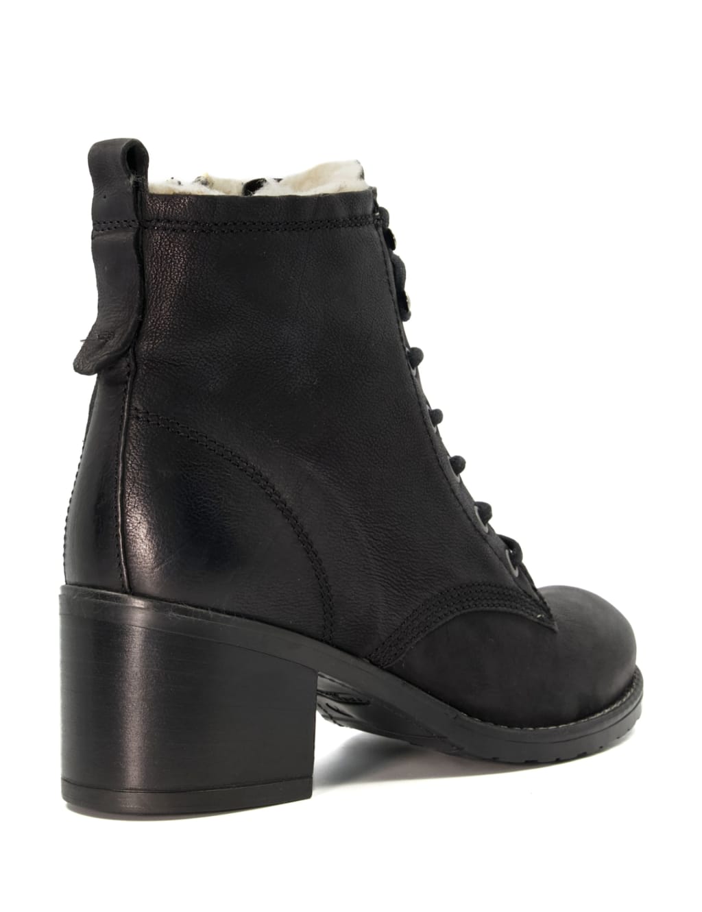 Leather Lace Up Block Heel Ankle Boots 4 of 5