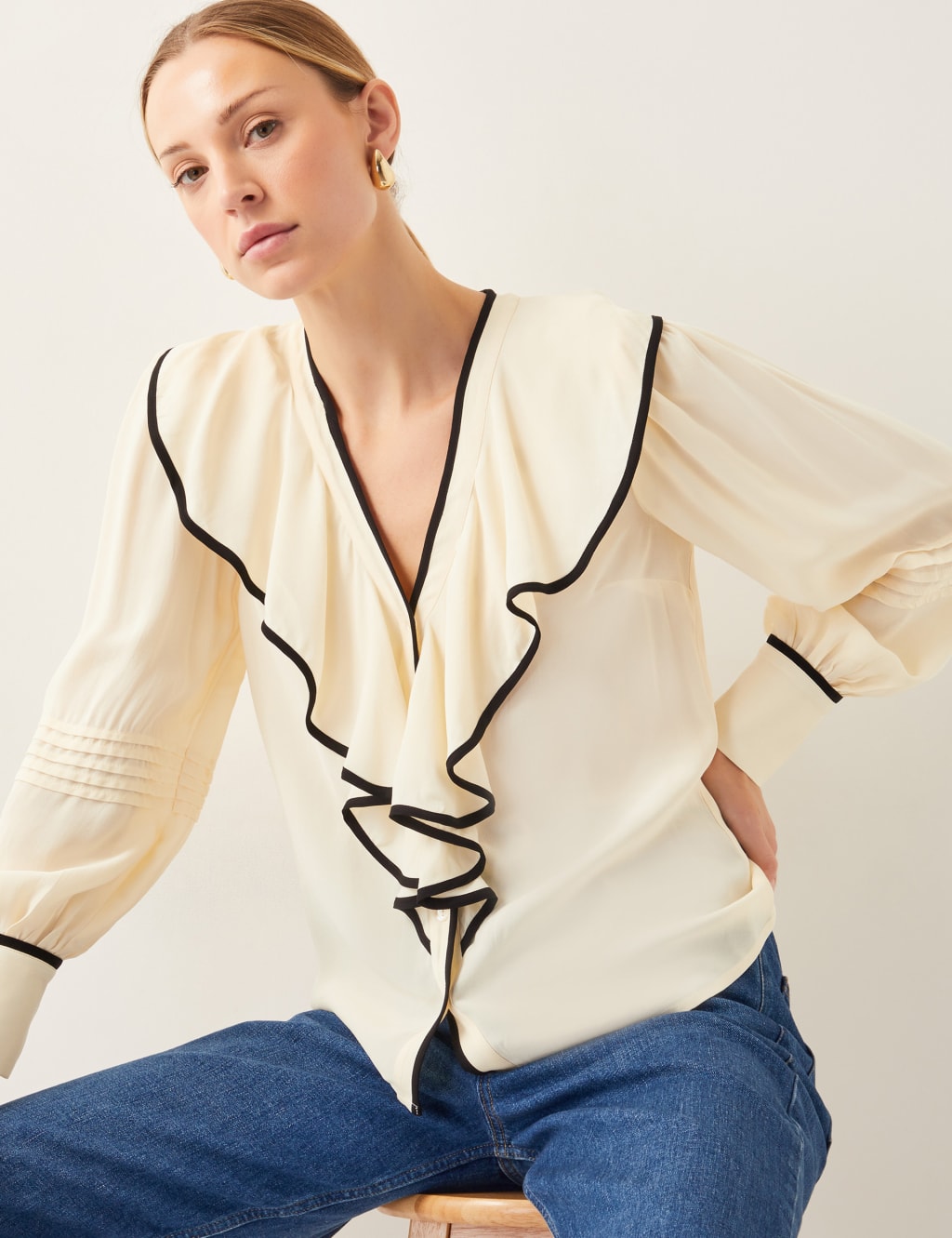 V-Neck Ruffle Blouse 3 of 4