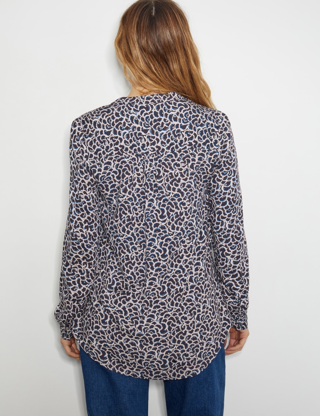 Printed V-Neck Button Through Blouse 4 of 4