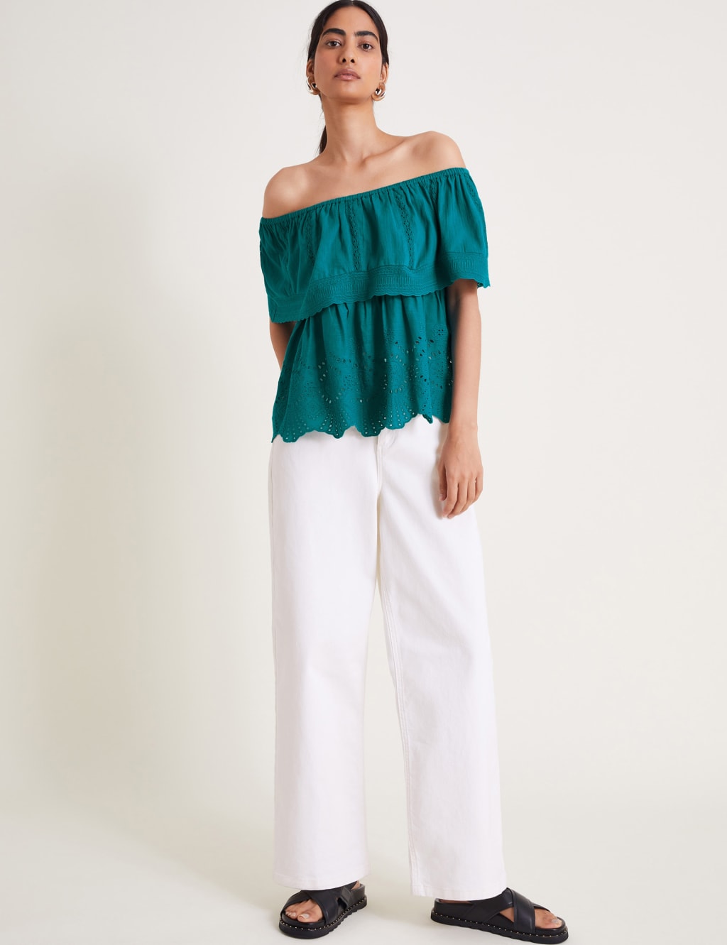 Broderie bardot top on sale