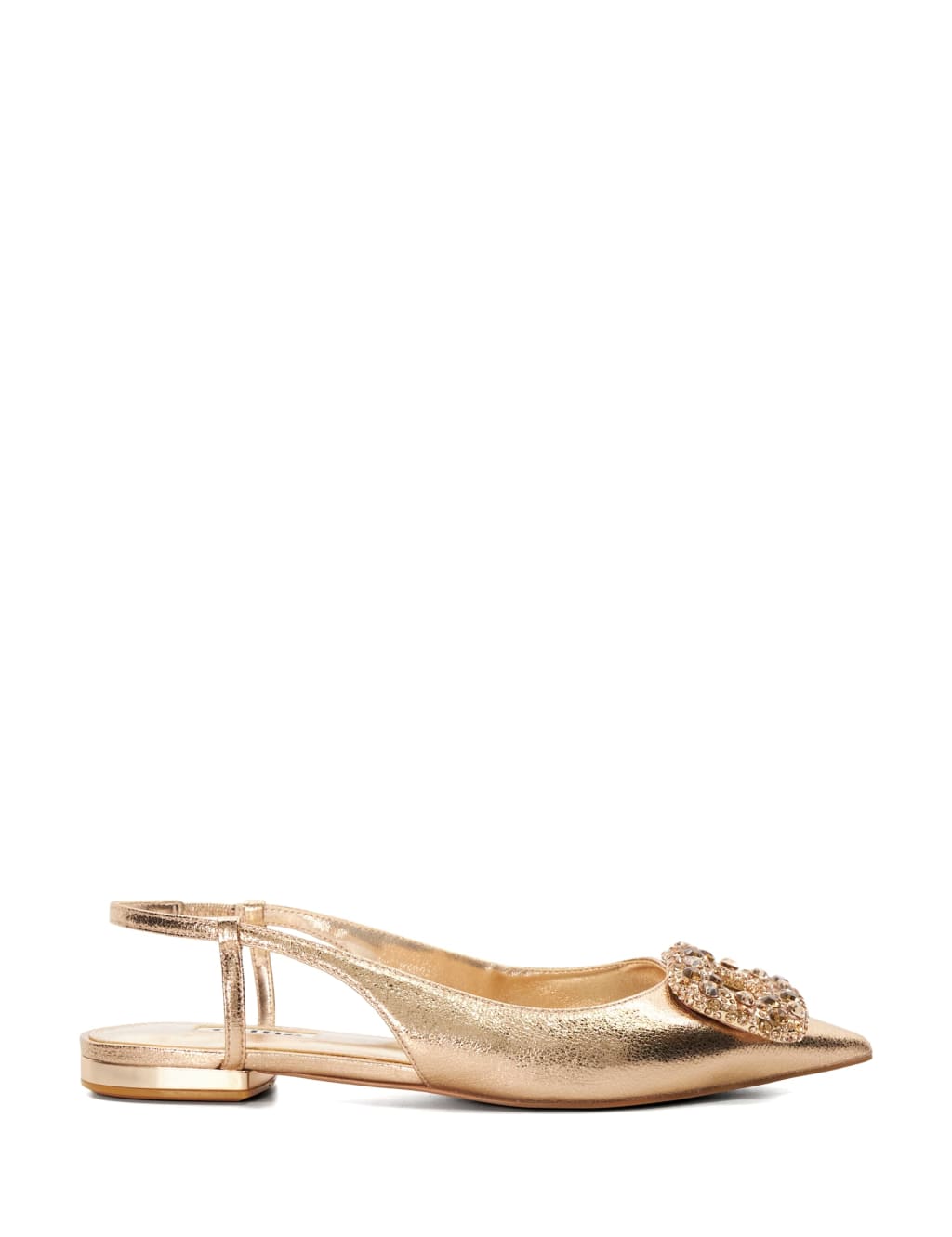 Leather Embellished Flat Slingback Shoes 1 of 5