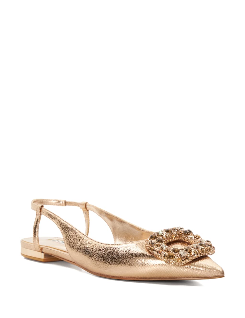 Leather Embellished Flat Slingback Shoes 2 of 5