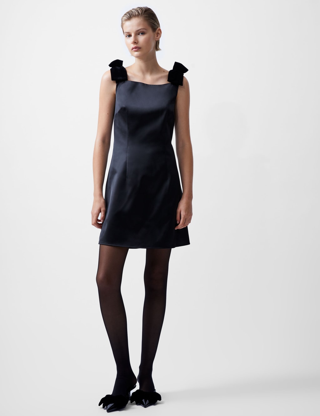 Square Neck Strappy Mini Skater Dress