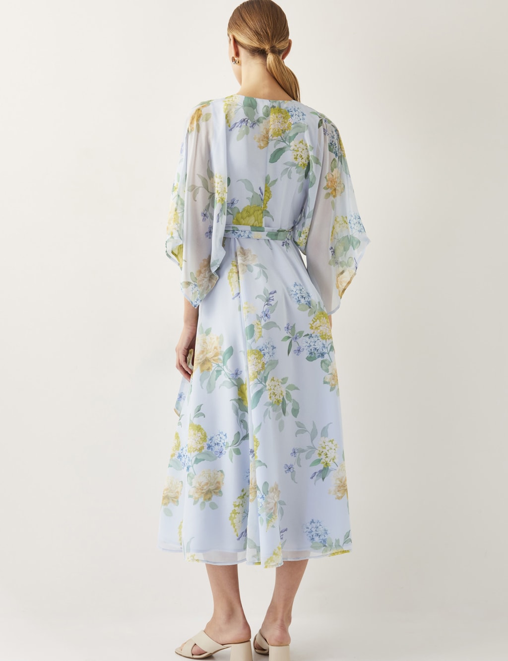 Floral V-Neck Midi Wrap Dress 4 of 4