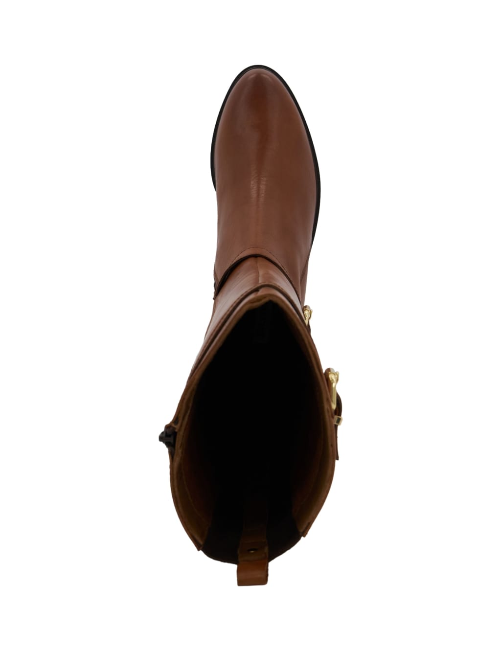 Leather Buckle Block Heel Knee High Boots 3 of 5