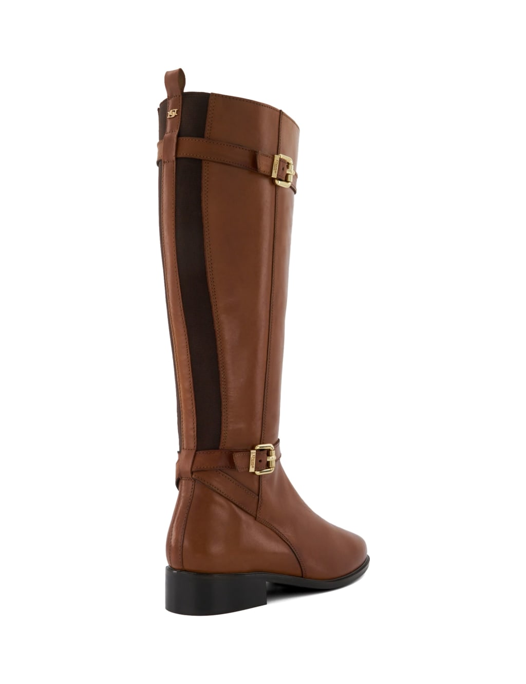 Leather Buckle Block Heel Knee High Boots 4 of 5