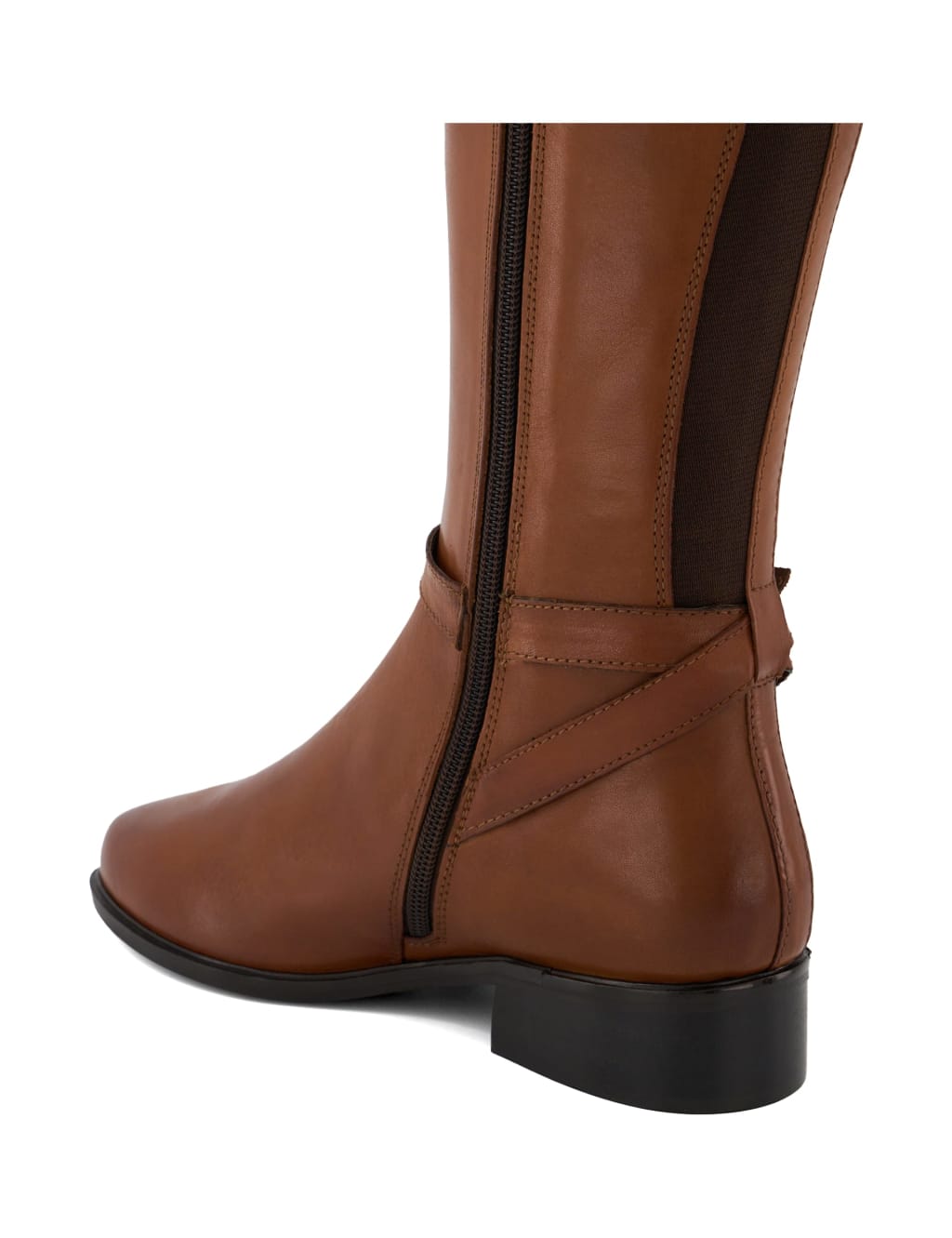 Leather Buckle Block Heel Knee High Boots 5 of 5