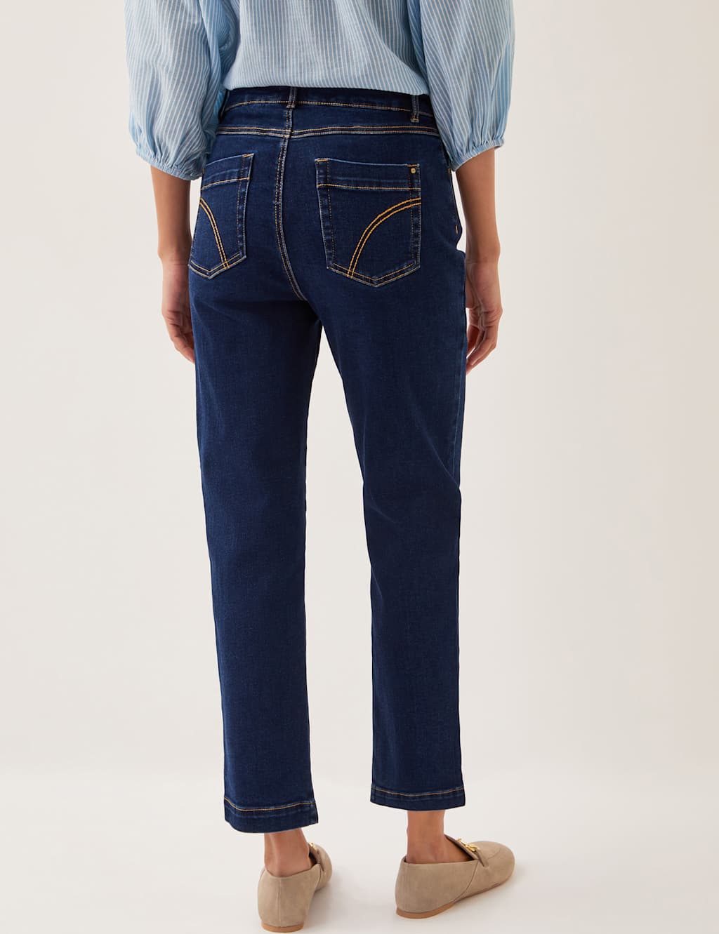 High Waisted Straight Leg Cropped Jeans 2 of 4