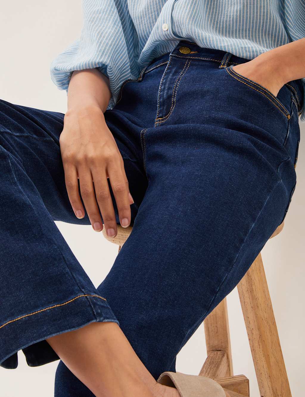 High Waisted Straight Leg Cropped Jeans 3 of 4