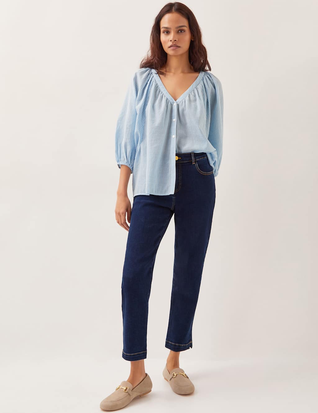 High Waisted Straight Leg Cropped Jeans 4 of 4