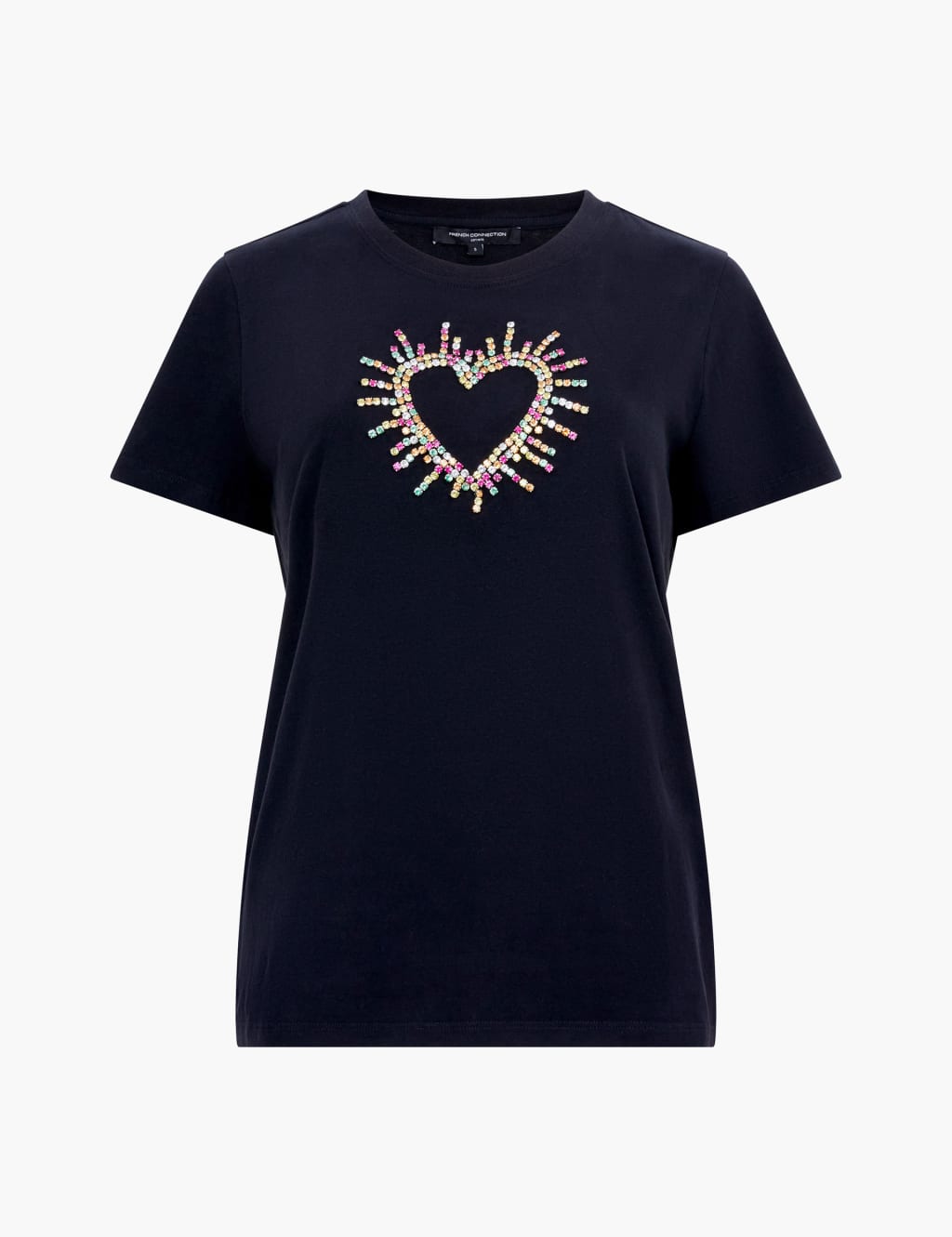 Pure Cotton Heart Embellished T-Shirt 1 of 1