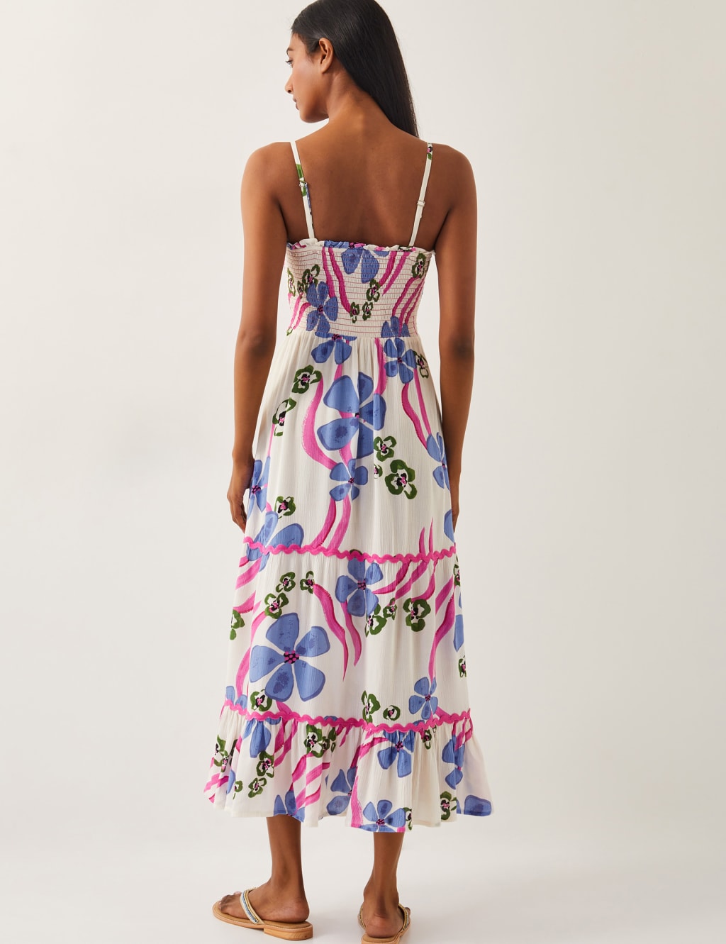 Floral Shirred Bandeau Midi Beach Dress 4 of 4