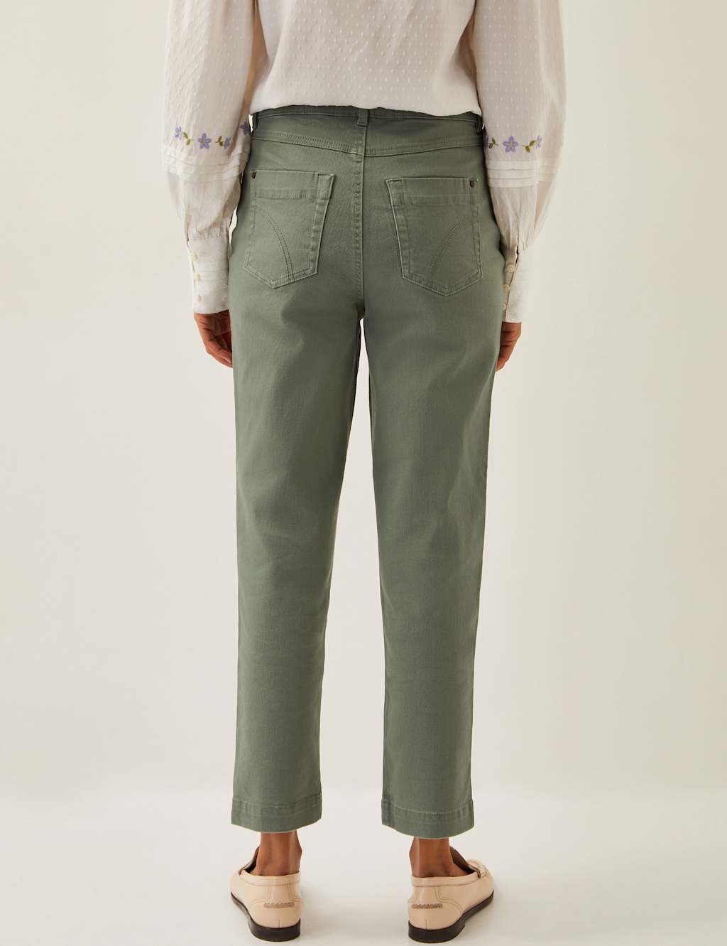 High Waisted Straight Leg Cropped Jeans 3 of 4