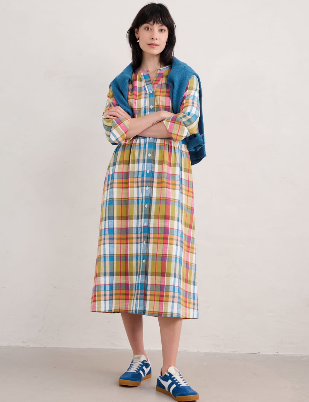 M and s tartan dress clearance