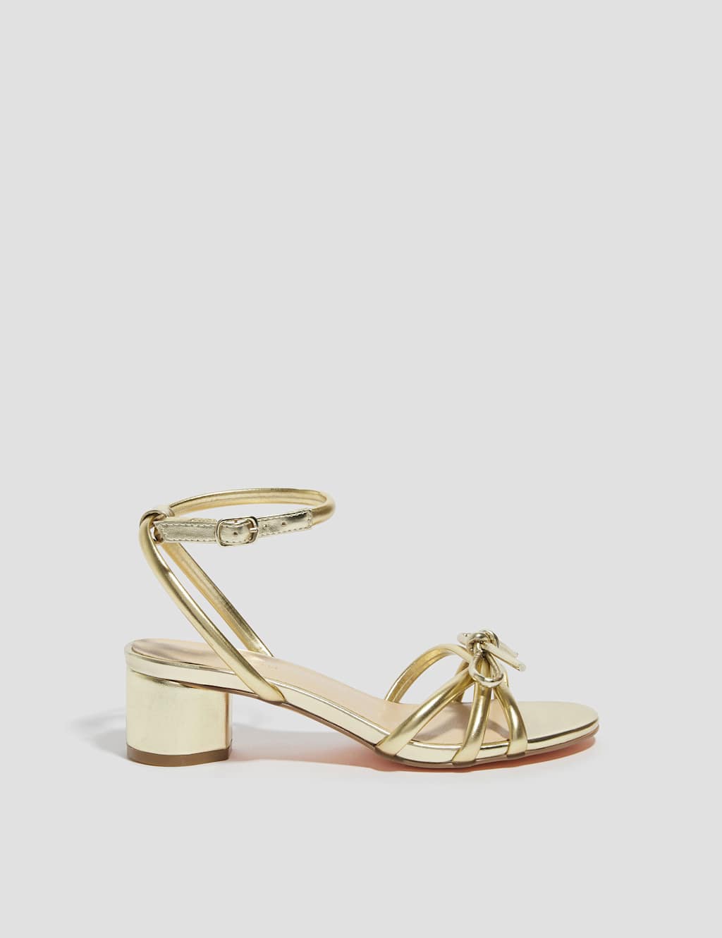 Metallic Ankle Strap Block Heel Sandals 4 of 4