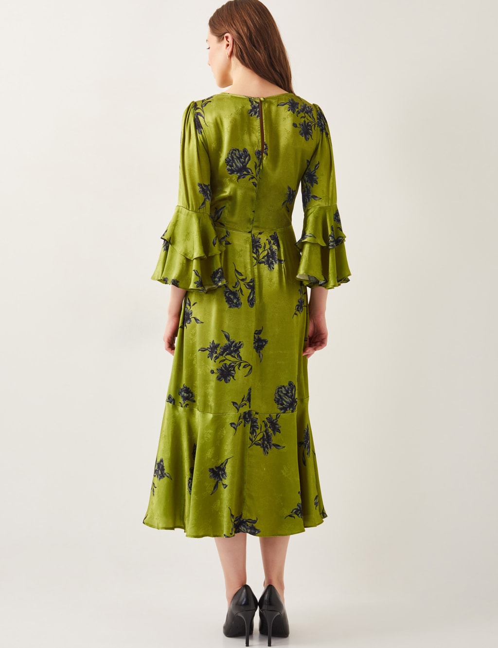 Satin Printed Keyhole Midi Tea Dress 5 of 5