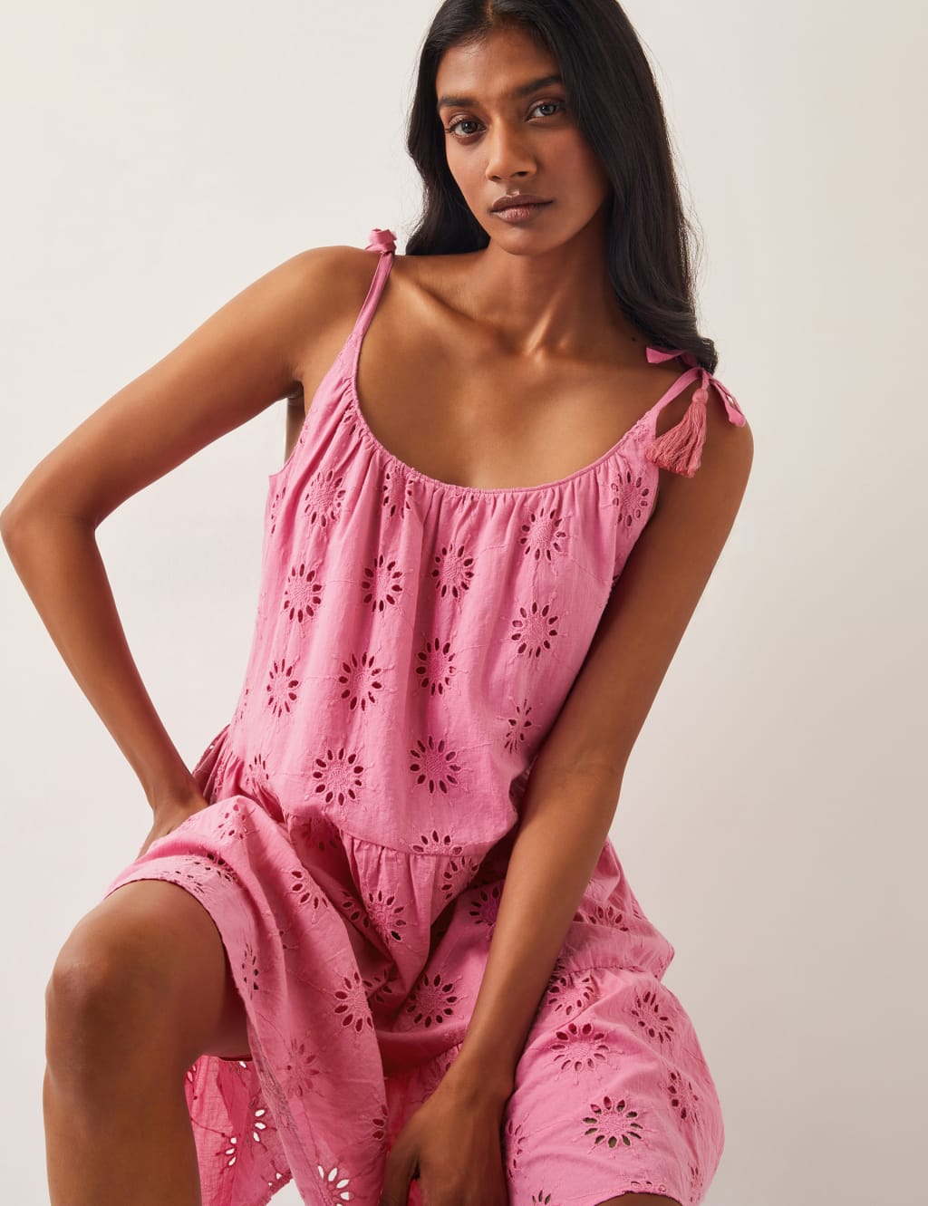 Pure Cotton Broderie Skater Dress 3 of 4