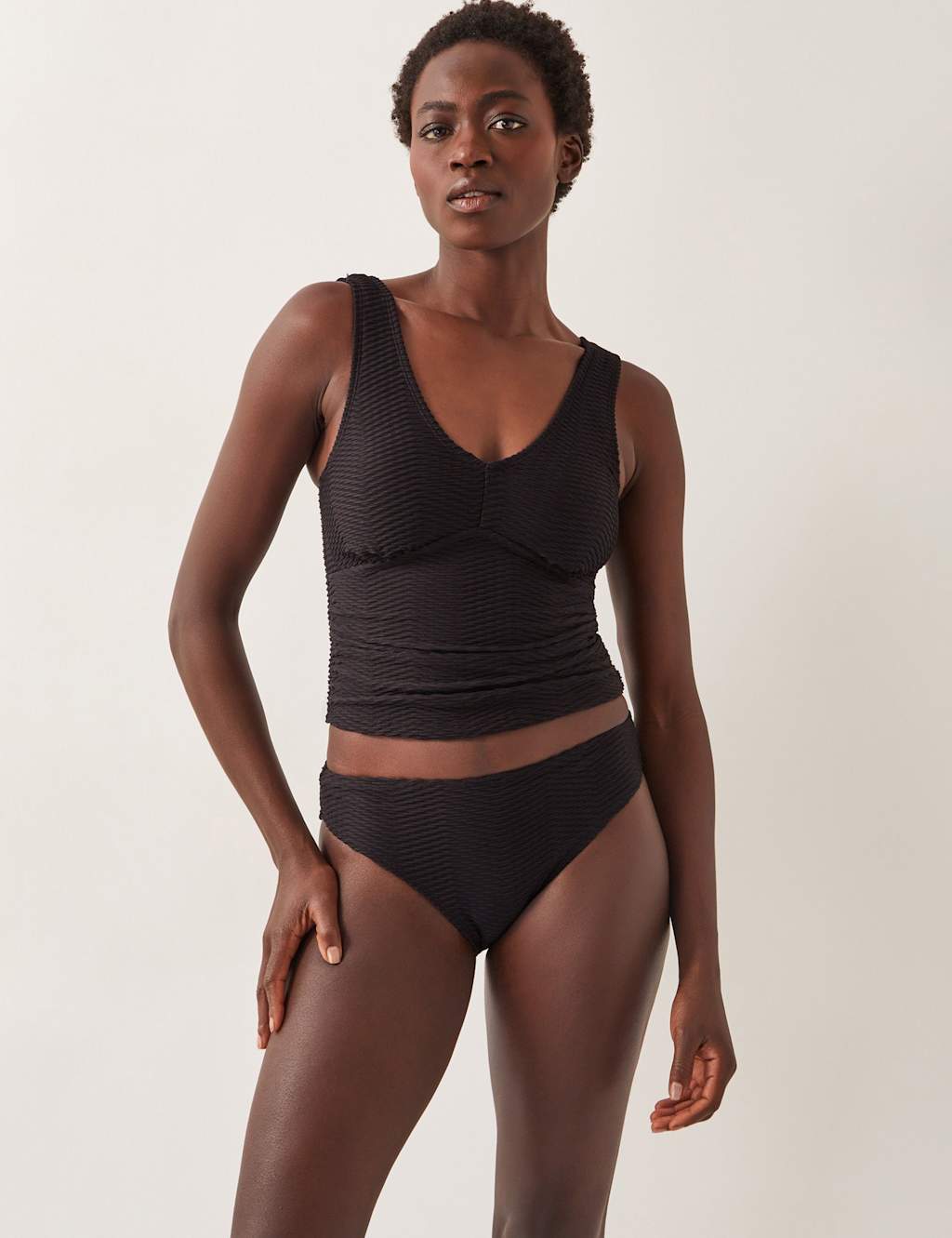 Textured High Leg Bikini Bottoms 3 of 5